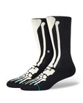 Stance Tagessocke Crew Bonez Infiknit (Knochen) schwarz - 1 Paar